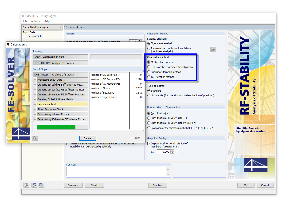 Metodi per gli autovalori in RF-STABILITY